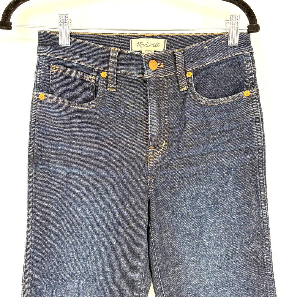 Madewell Mid-Rise Stovepipe Jeans Women's Size 26 Dark Wash Straight Leg - Picture 10 of 10
